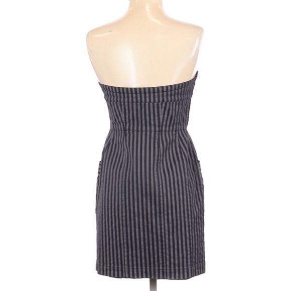 Sui by Anna Sui Black Strapless Lace Stripe Mini D - Picture 2 of 2